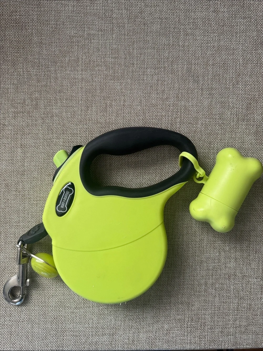 Flexi Neon Lime Retractable Dog Leash with Bone Bag Dispenser